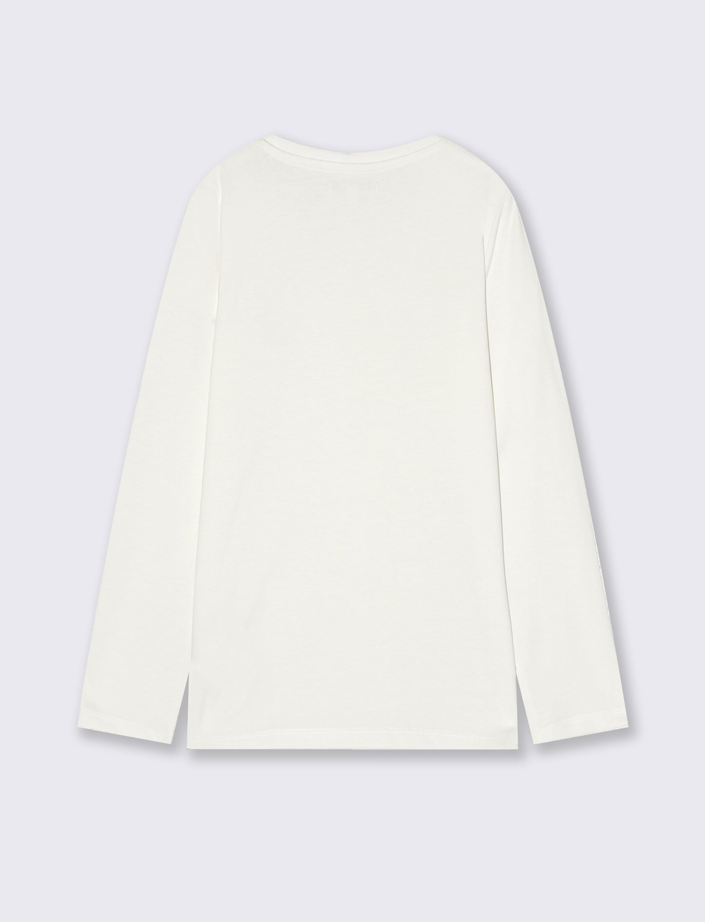 T-shirt maniche lunghe bambina in cotone - Bianco latte