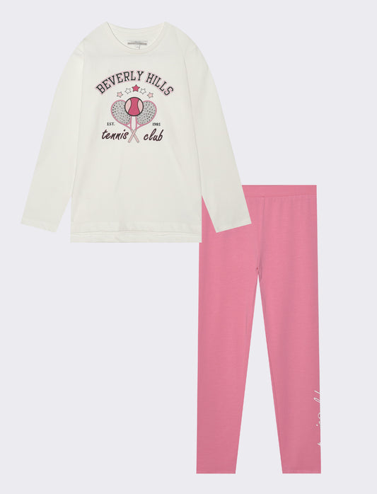 Set 2 pezzi bambina: t-shirt e legging - Rosa big bubble