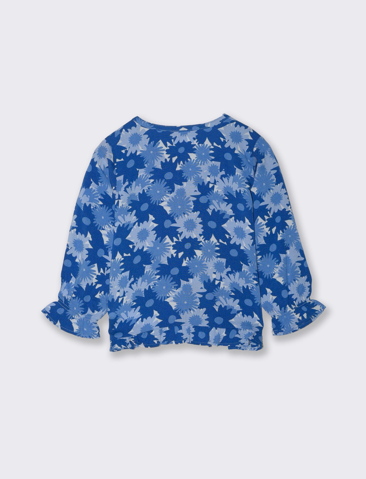 Long sleeve patterned shirt with bows - Blue