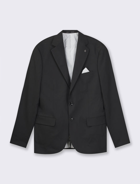 Blazer formal fit con colletto a revers classici con bottoni sul polsino - Nero