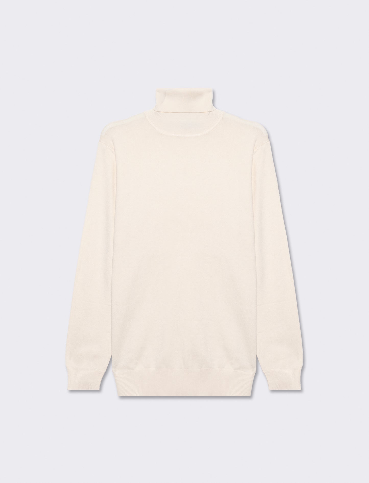 Maglia collo alto in misto viscosa premium regular fit - Bianco latte