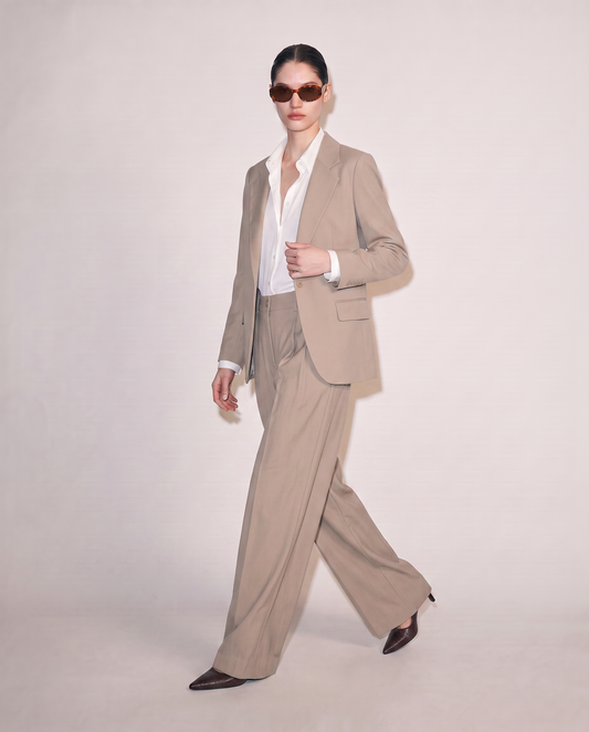 Giacca monopetto con vestibilità regolare - Beige