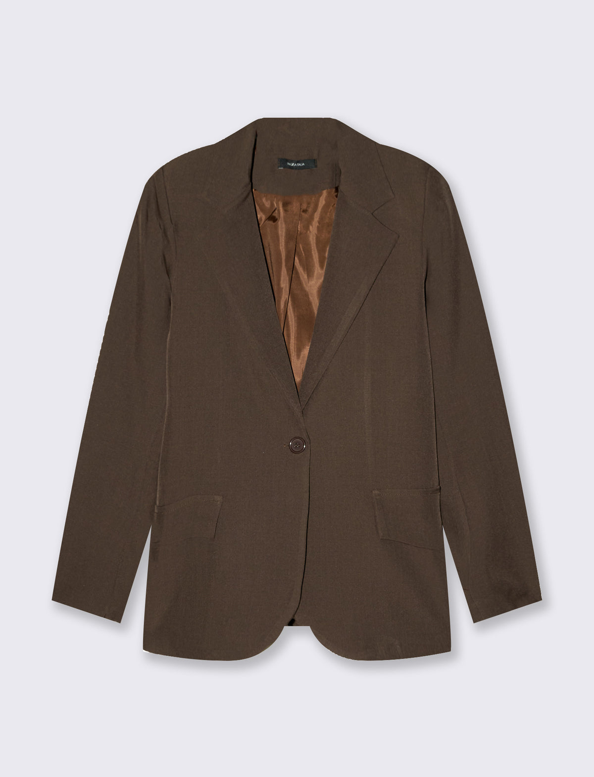 Single-breasted jacket with regular fit - Brown