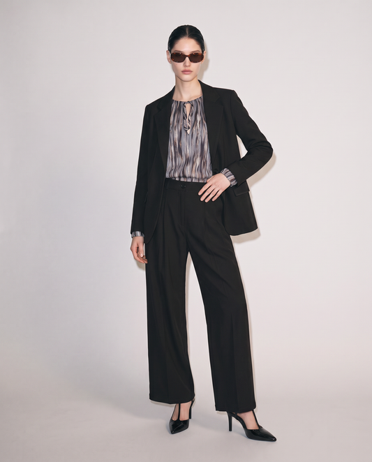 Single-breasted jacket with regular fit - Black