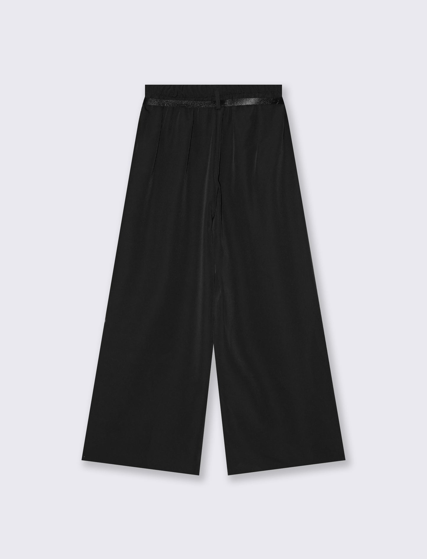 Pantaloni ampi con cintura - Nero