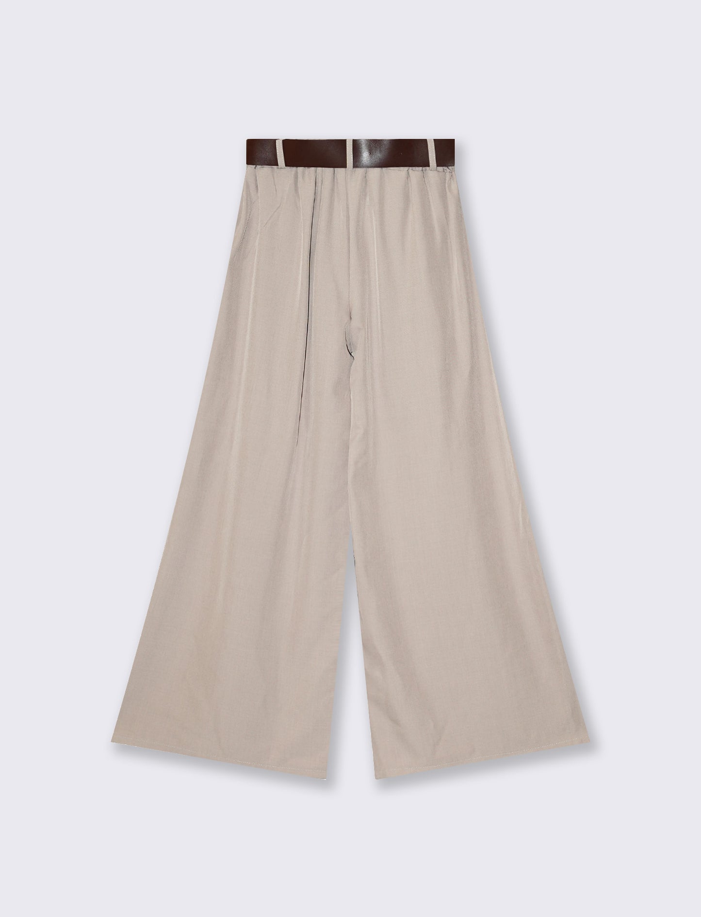 Pantaloni ampi con cintura - Beige