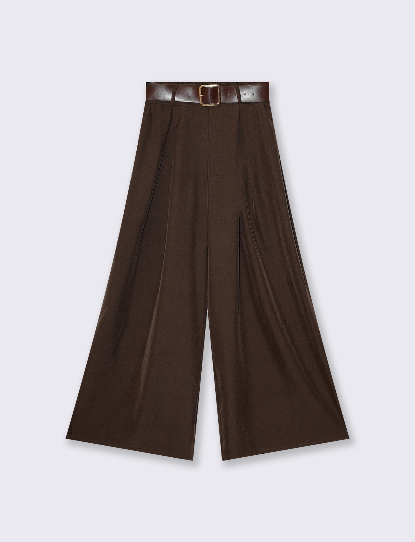 Pantaloni ampi con cintura - Moro