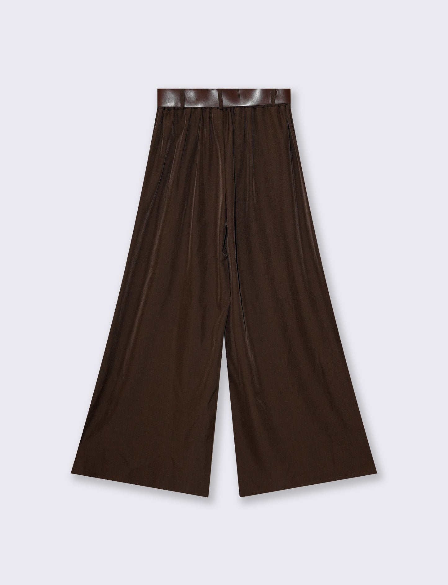 Pantaloni ampi con cintura - Moro
