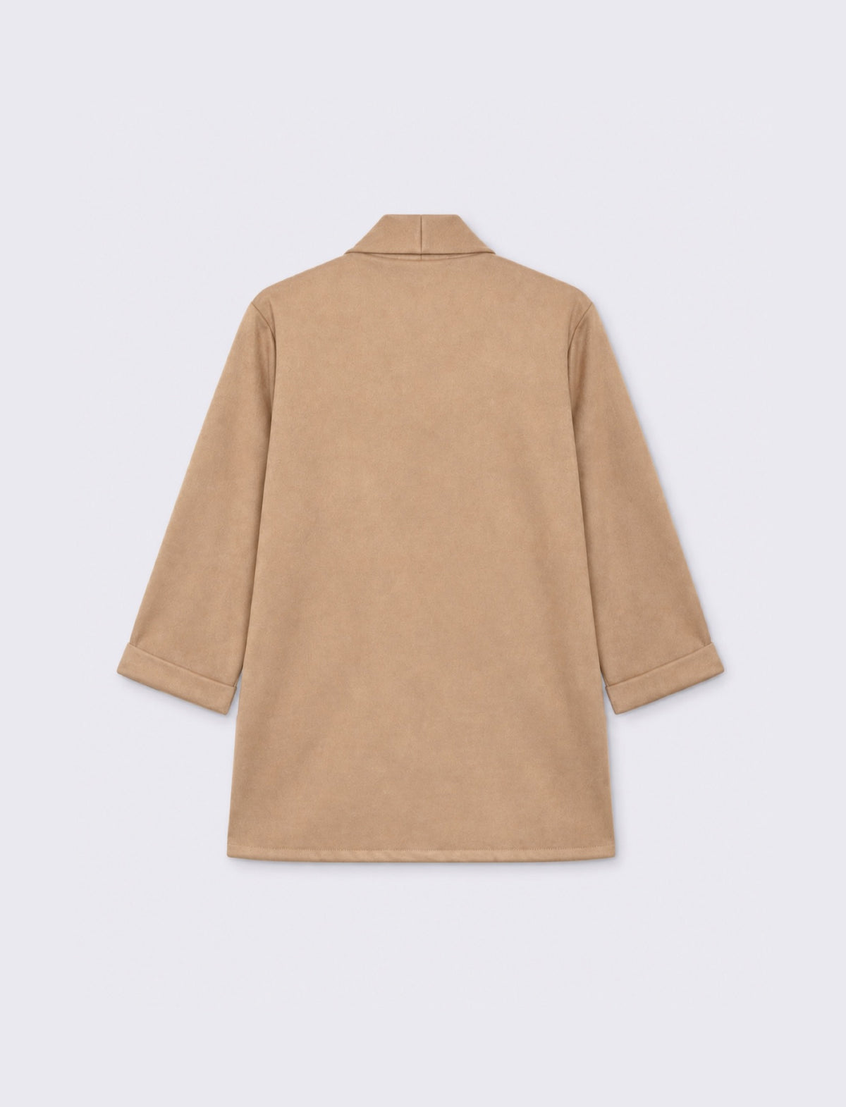 Giacca manica a tre quarti effetto camoscio - Beige