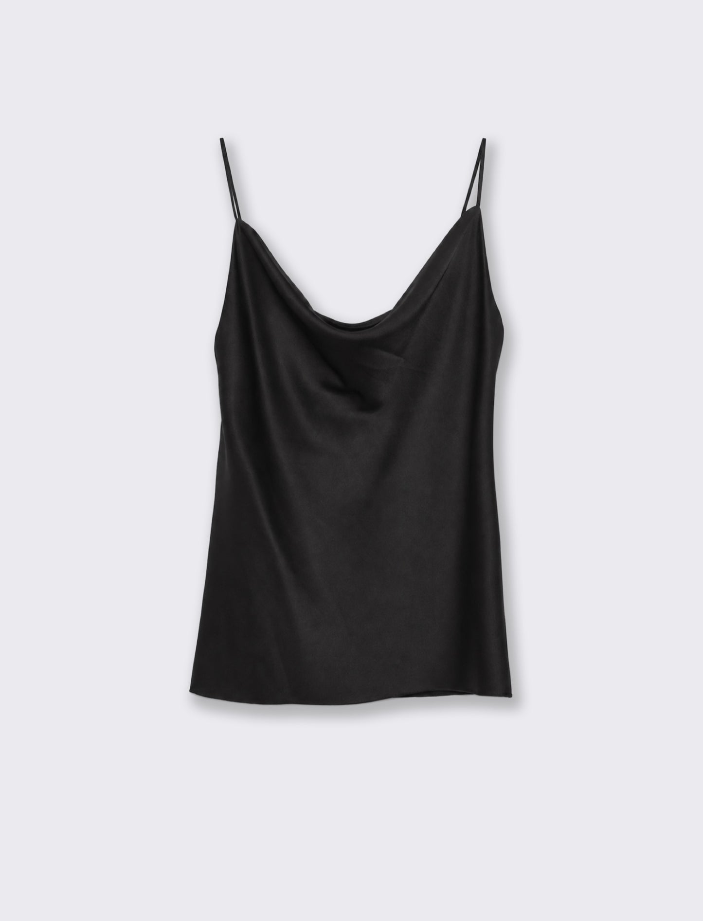 TOP CON SCOLLO A DRAPPEGGIO - Nero