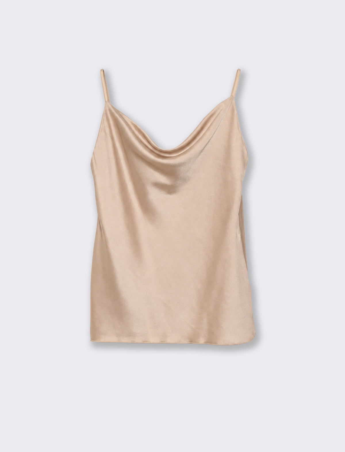 TOP CON SCOLLO A DRAPPEGGIO - Beige champagne