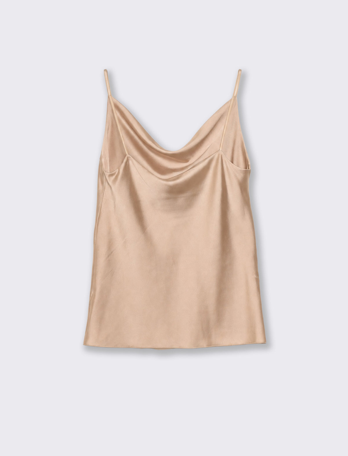 TOP CON SCOLLO A DRAPPEGGIO - Beige champagne