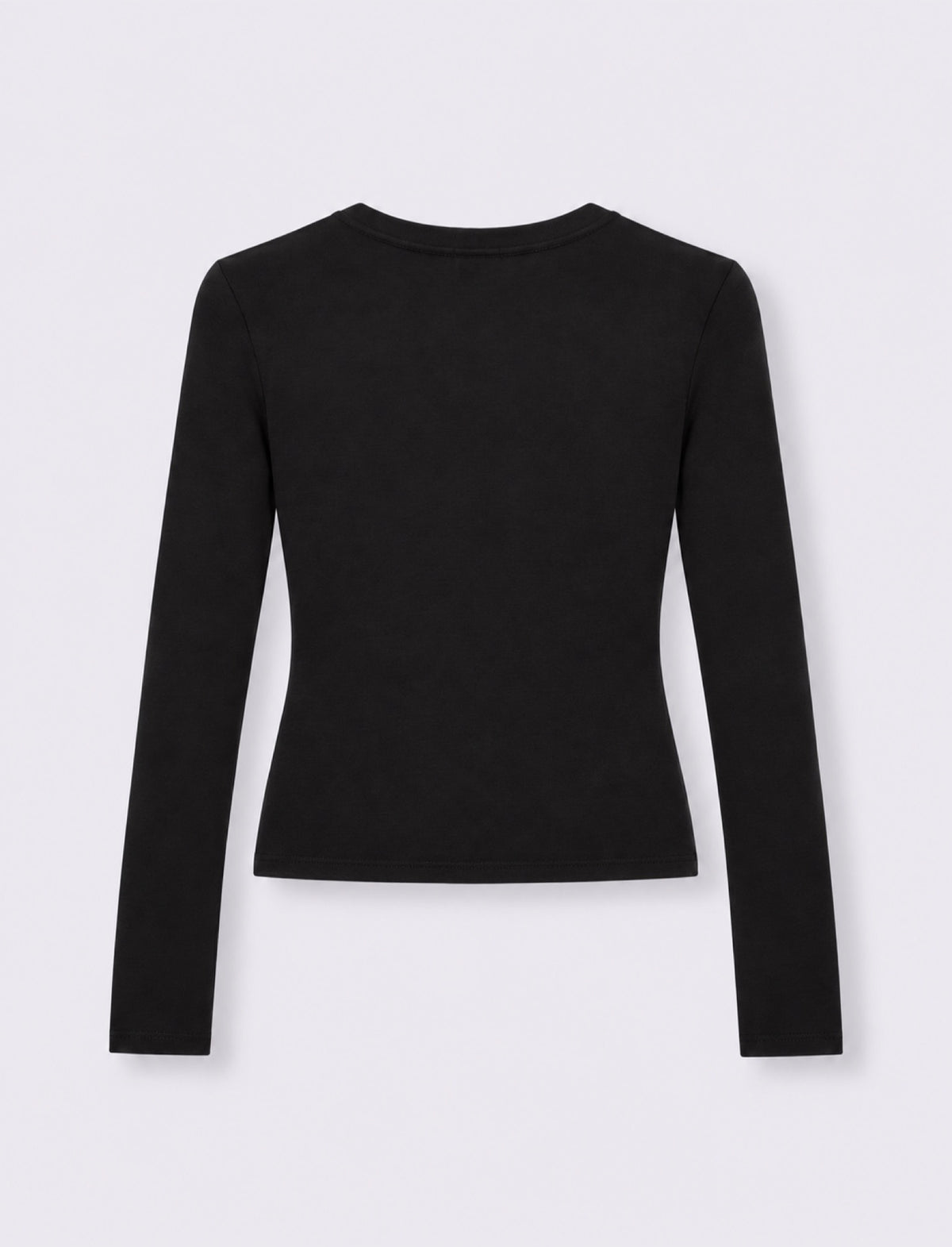 Long sleeve top with keyhole opening and frog fastenings - Black