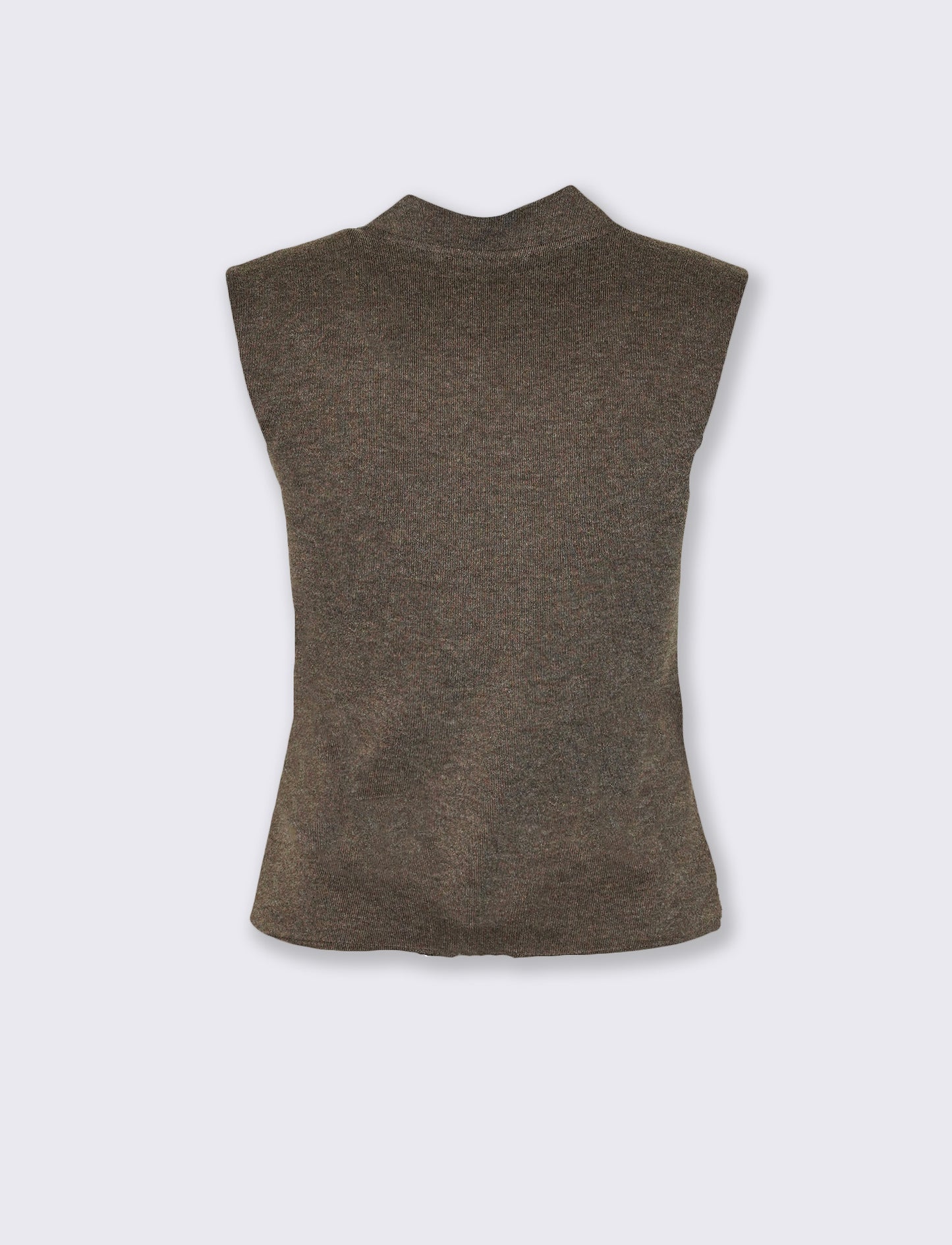 Gilet con collo alla coreana - Grigio fango