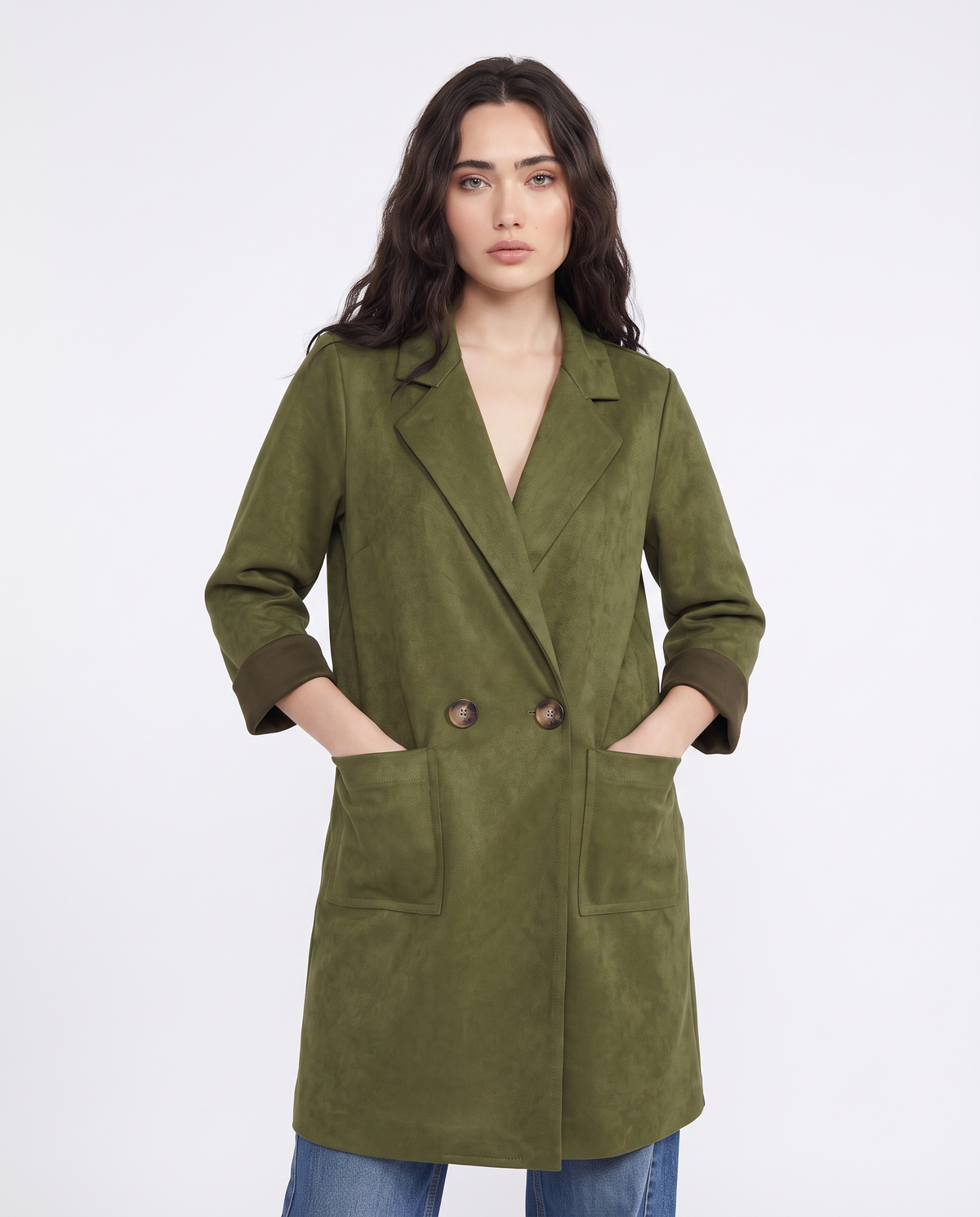 Trench effetto suede con tasche - Kaky 1