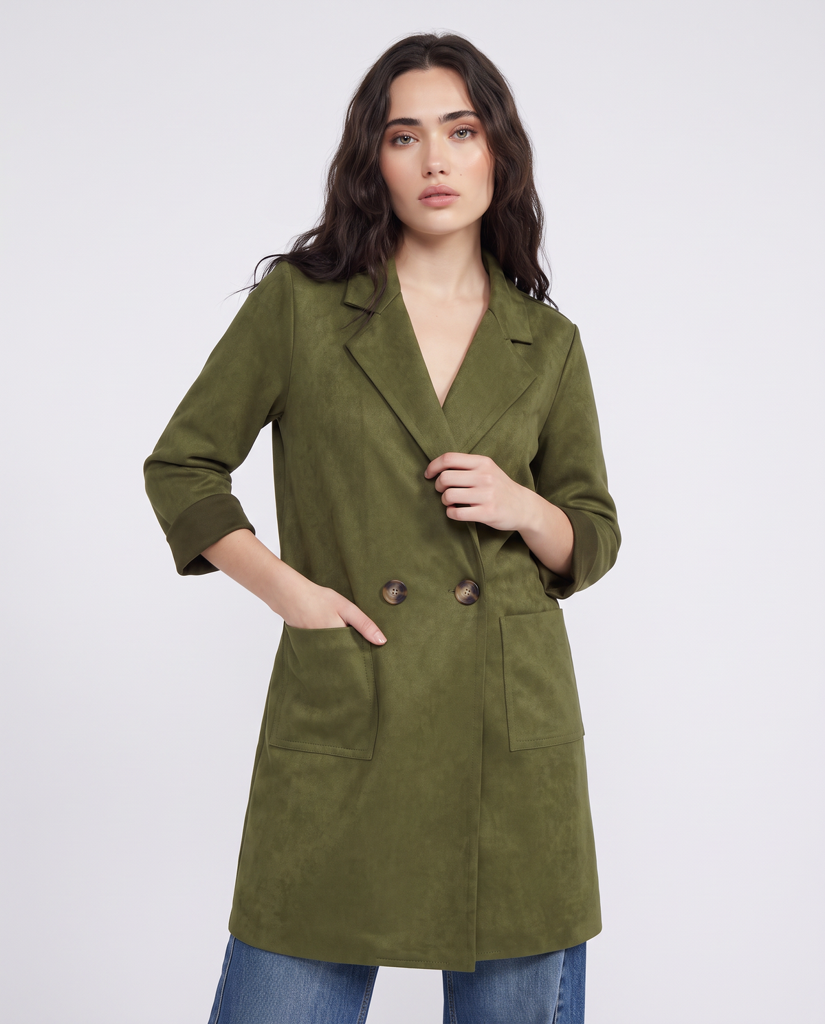 Trench effetto suede con tasche - Kaky 1