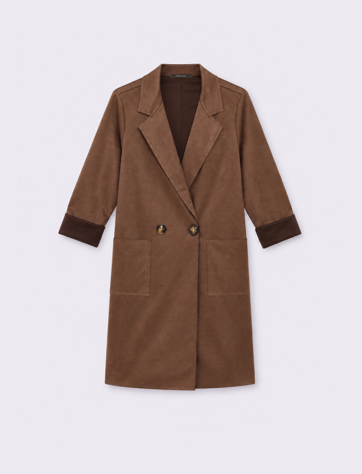 Trench effetto suede - Moro