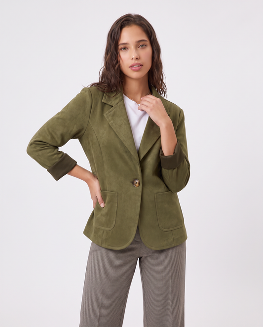 Giacca monopetto effetto suede - Kaky 1