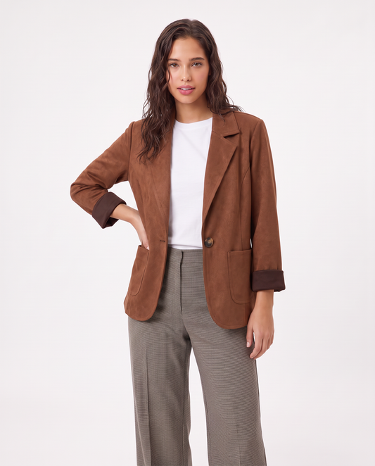Giacca monopetto effetto suede - Caffe'