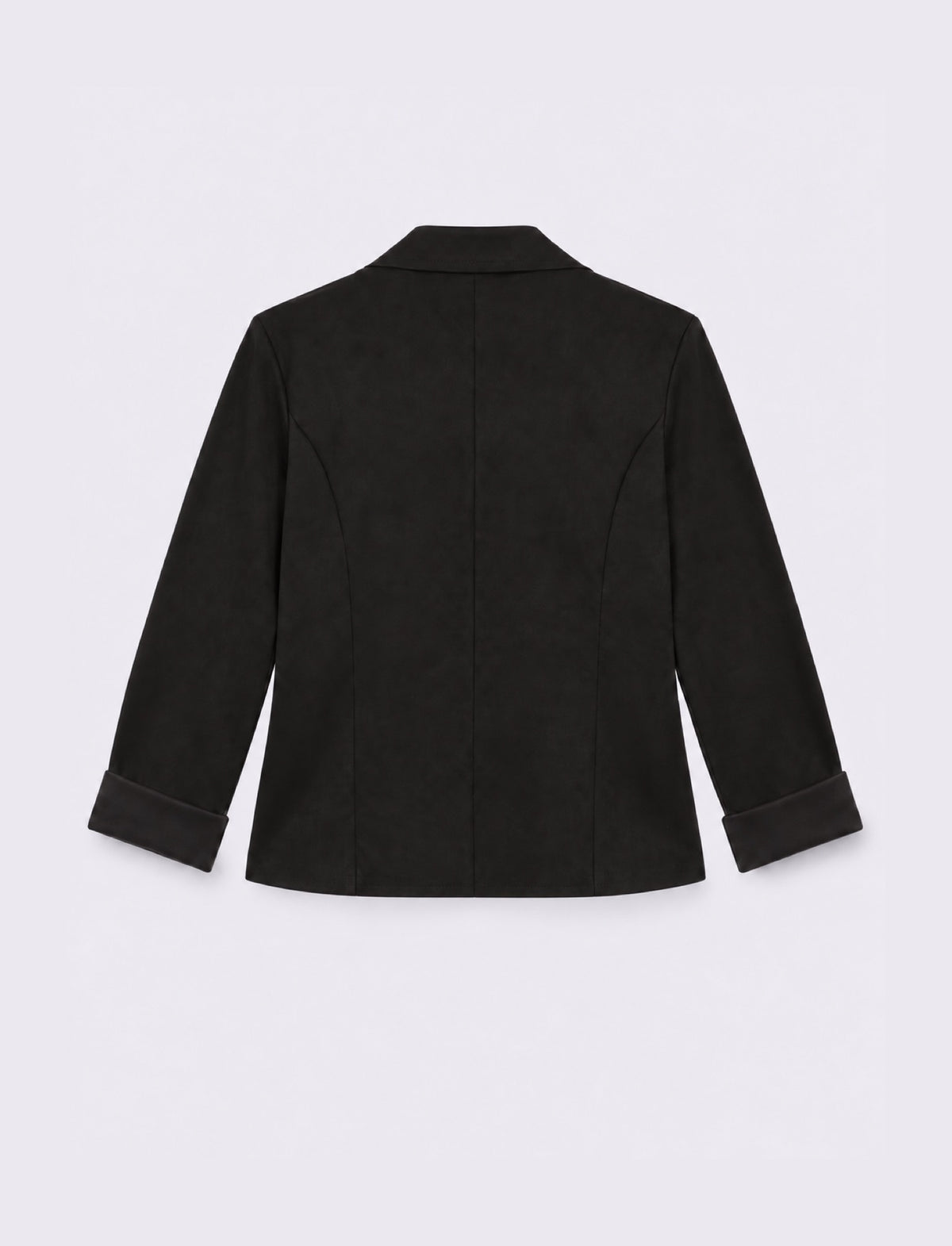 Giacca monopetto effetto suede - Nero