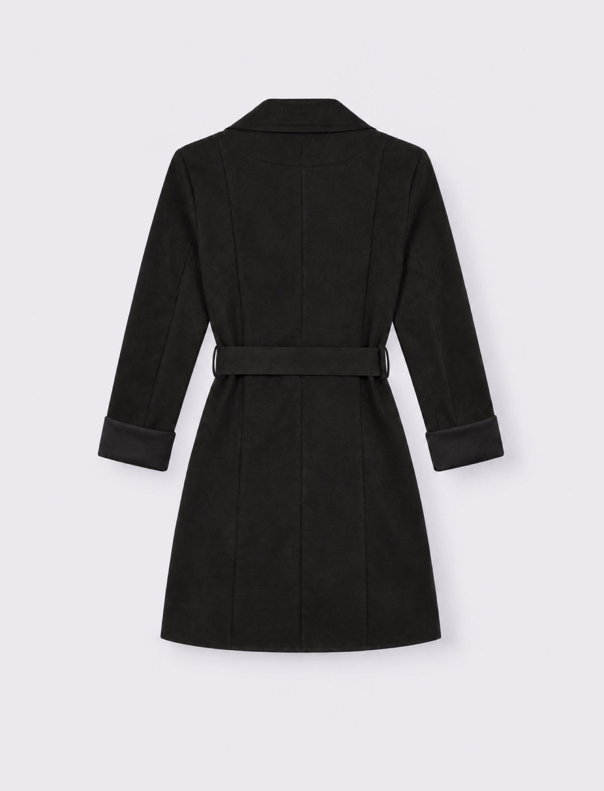 Trench effetto suede - Nero