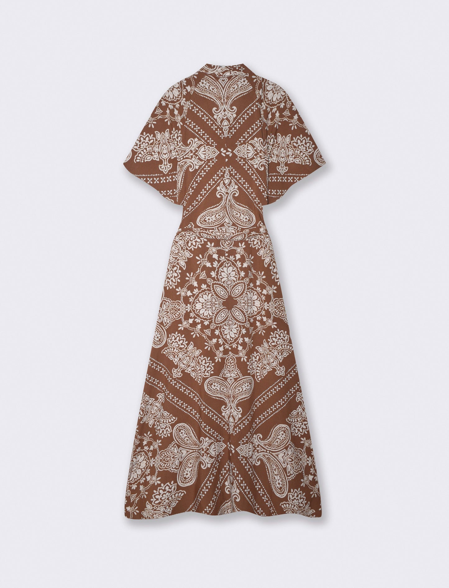 Vestito lungo con manica raglan e cintura - var 2