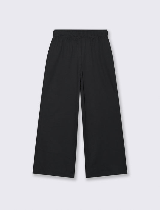 Elastic Wide Leg Pants for Girls - Black