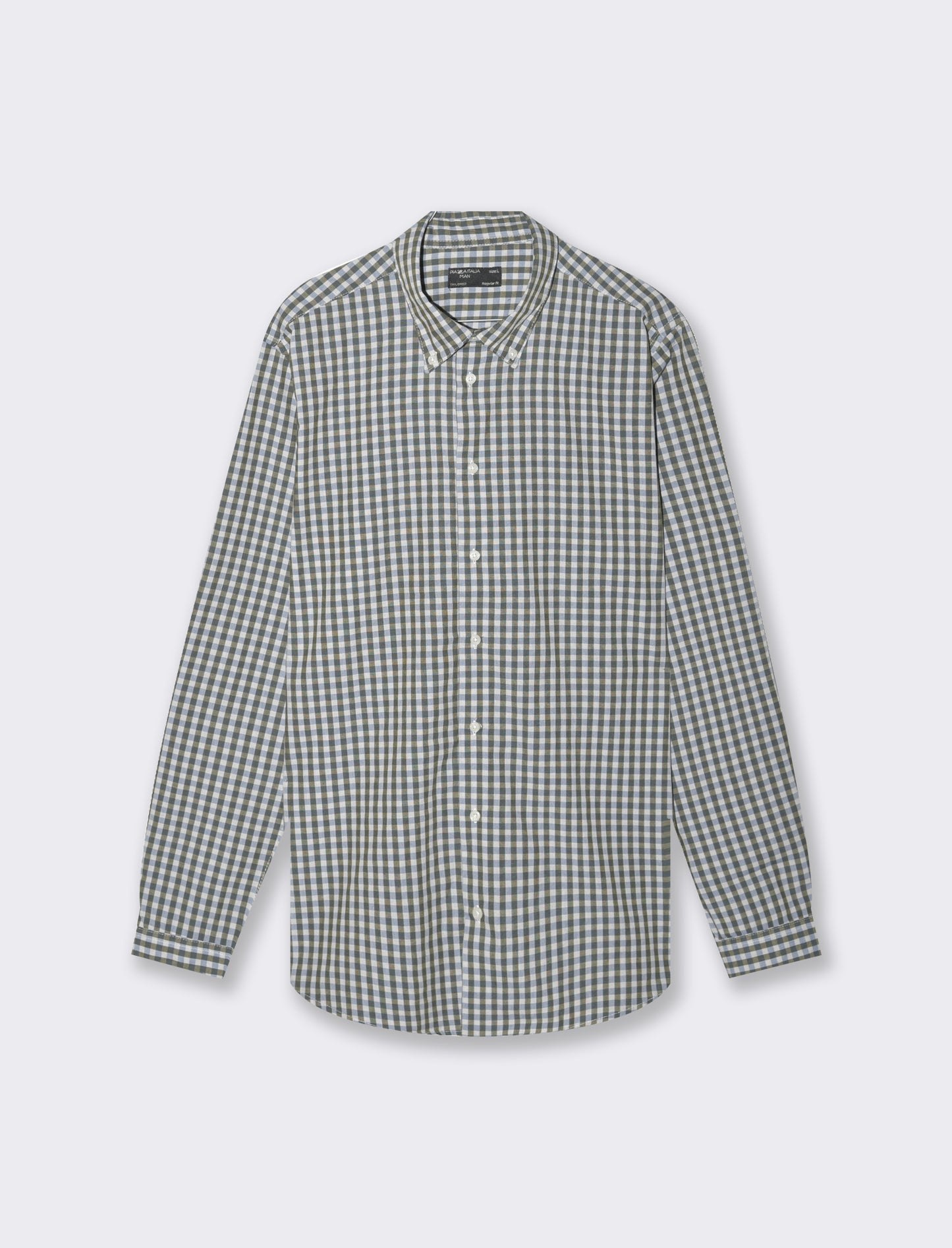 Men's Regular Fit Cotton Blend Easy Iron Checkered Shirt - Green