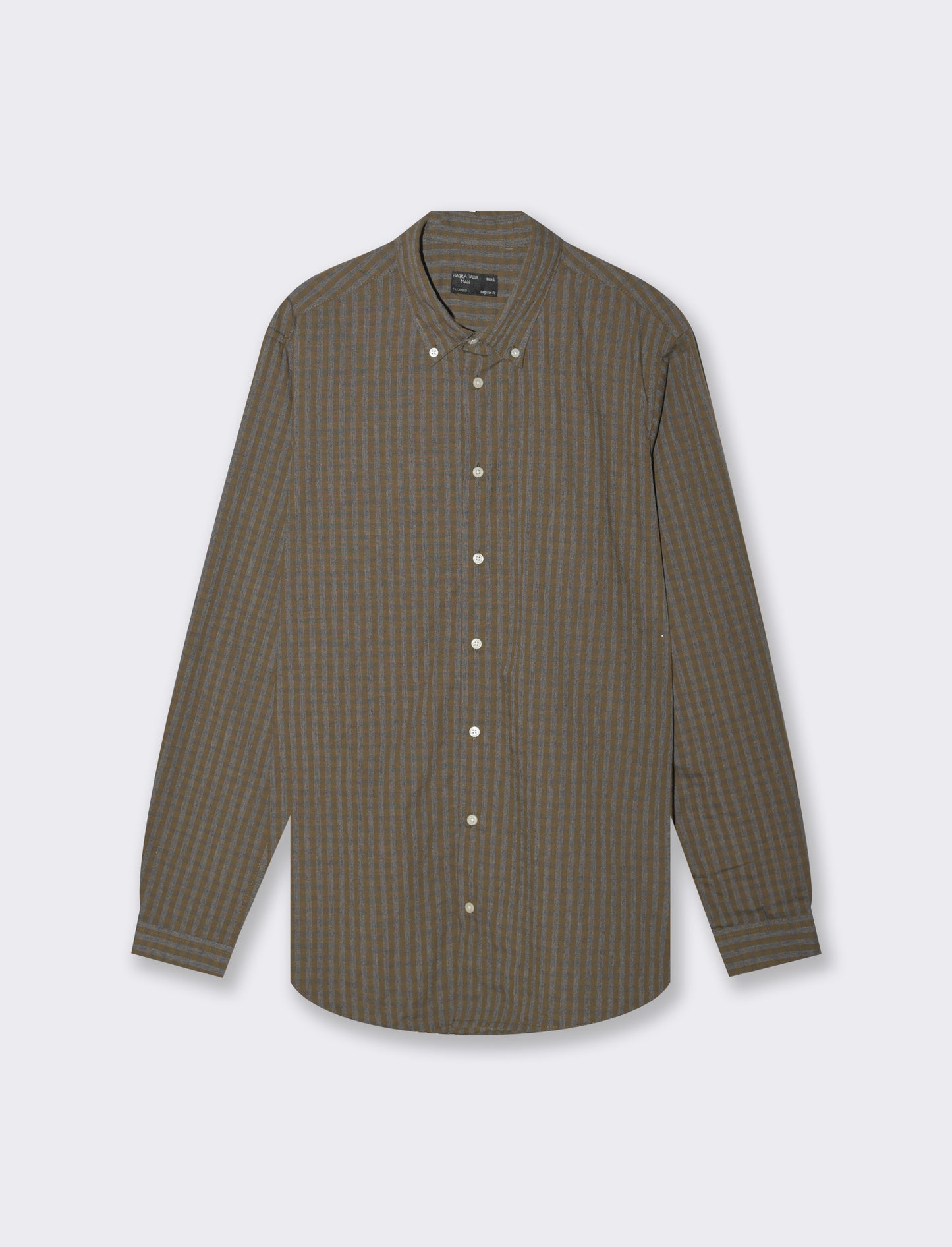 Camicia regular fit in misto cotone easy iron - Verde kaki