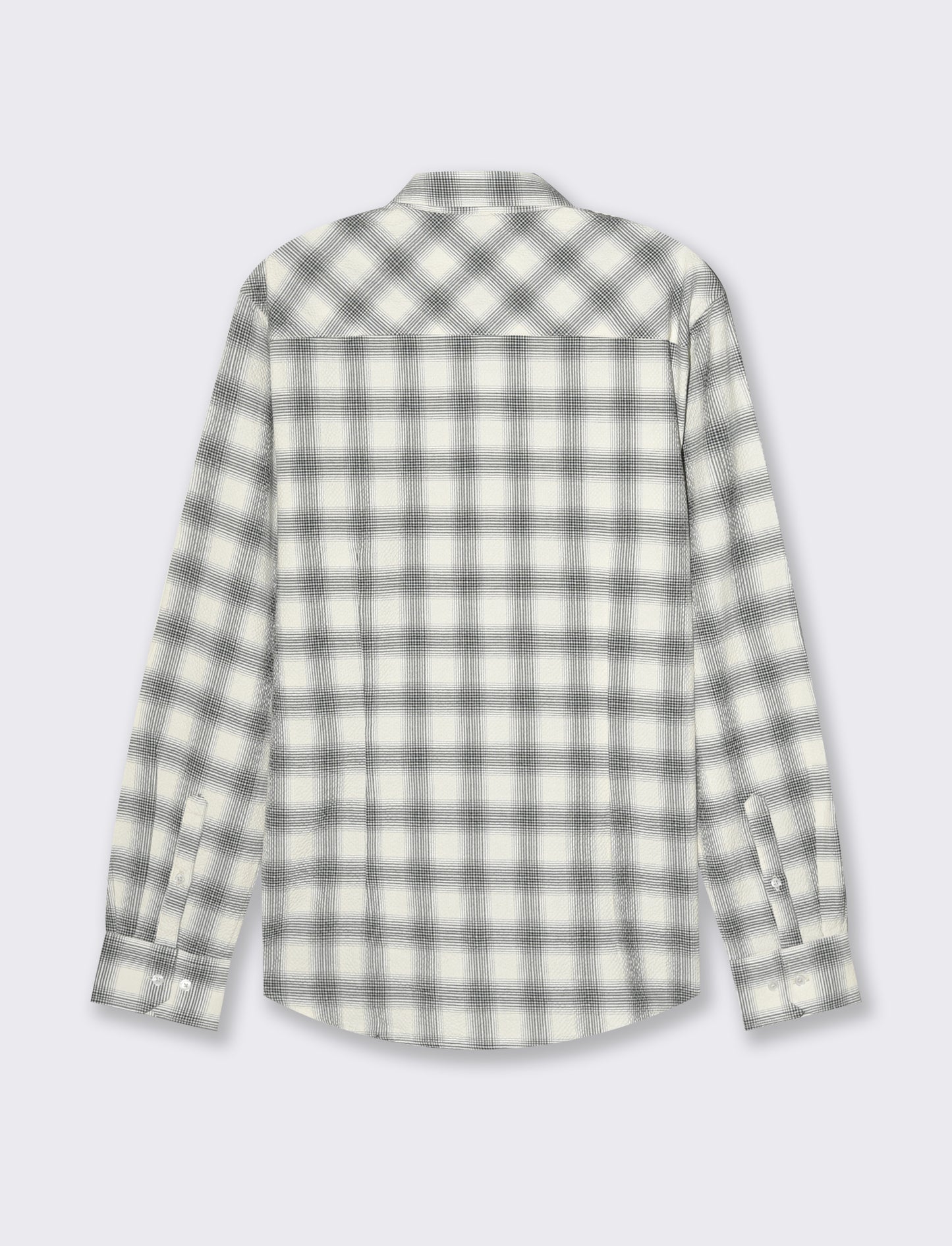 Men's Regular Fit Stretch Cotton Check Shirt - White