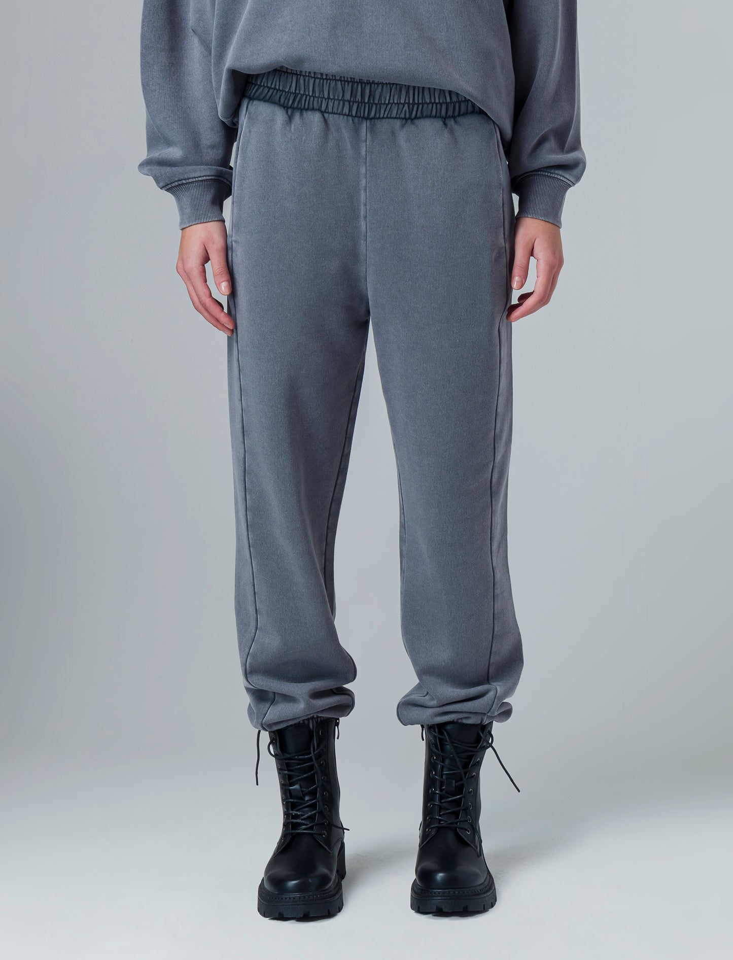 Jogger in felpa con vita elasticizzata da donna - Grigio piombo