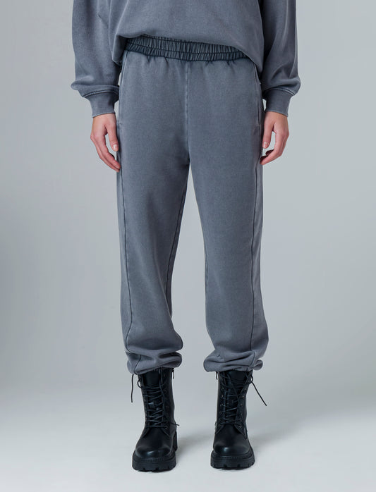 Jogger in felpa con vita elasticizzata da donna - Grigio piombo