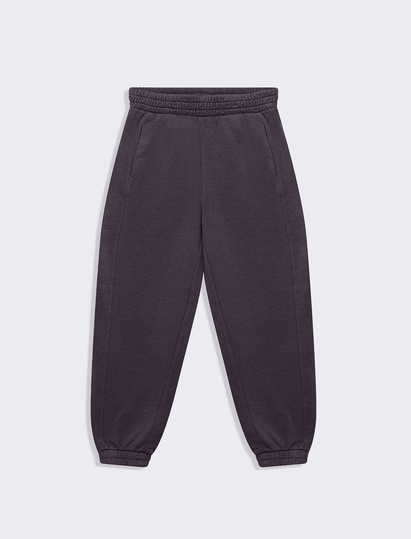 Woman's elastic waist fleece joggers with side pockets - Purple