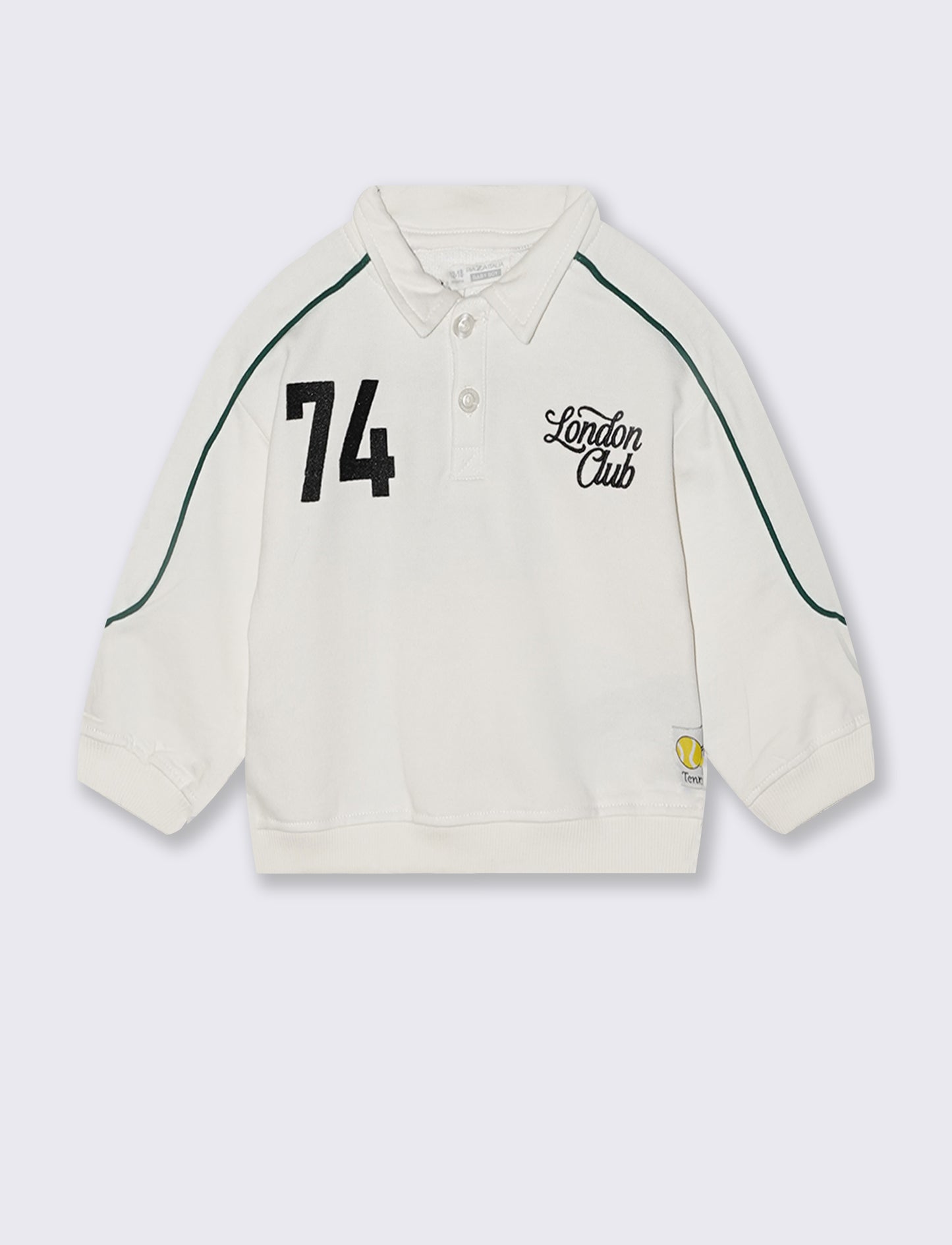 Felpa in cotone con ricami cool - Bianco latte