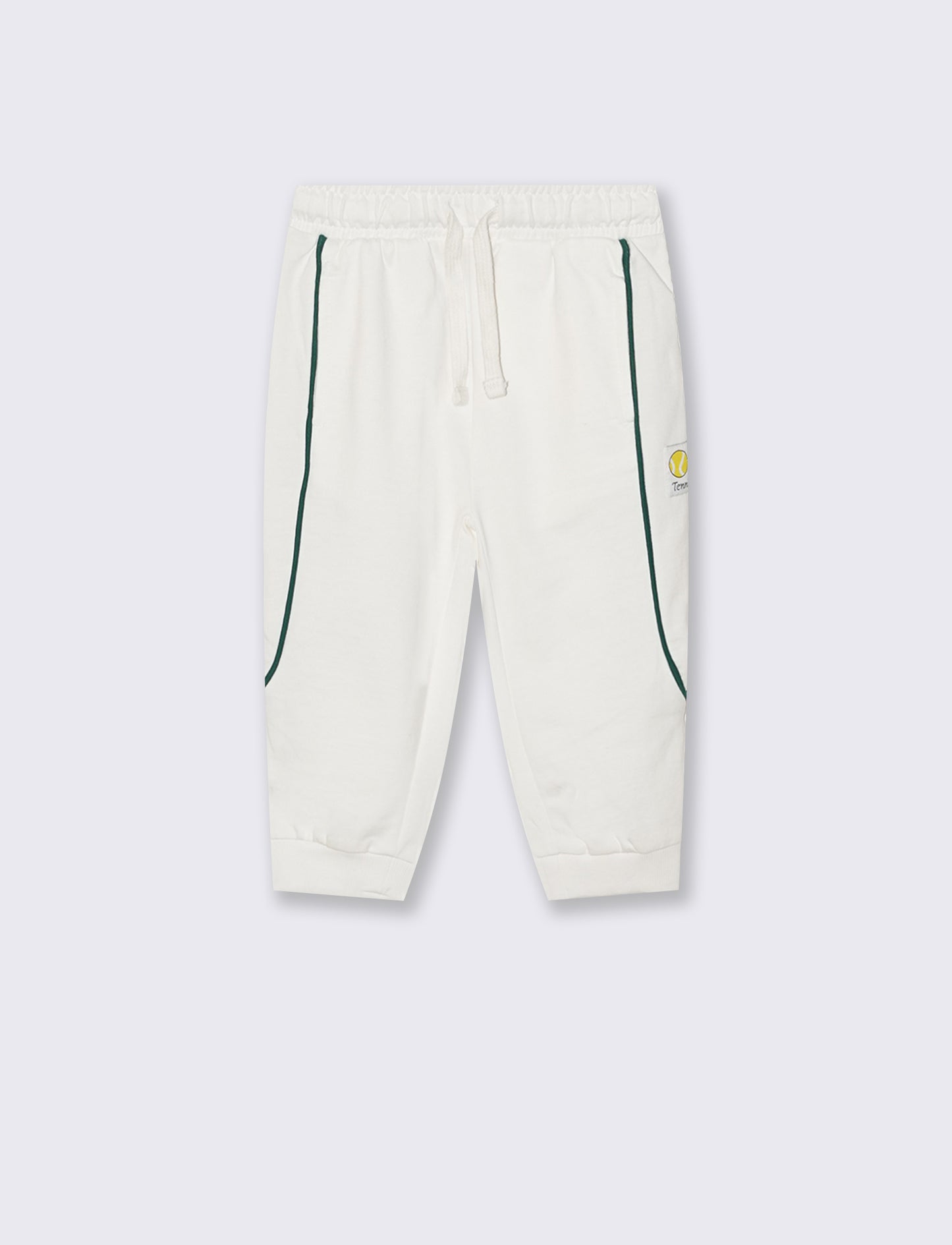 Jogger in felpa con patch e comfort - Bianco latte