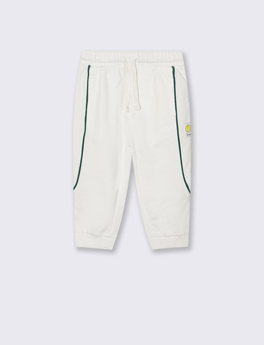 Jogger in felpa con patch e comfort - Bianco latte