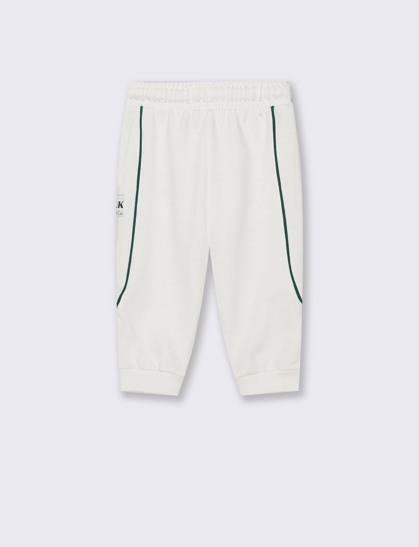 Jogger in felpa con patch e comfort - Bianco latte