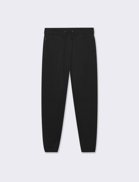 Pantaloni jogger in piquet doppiato - Nero