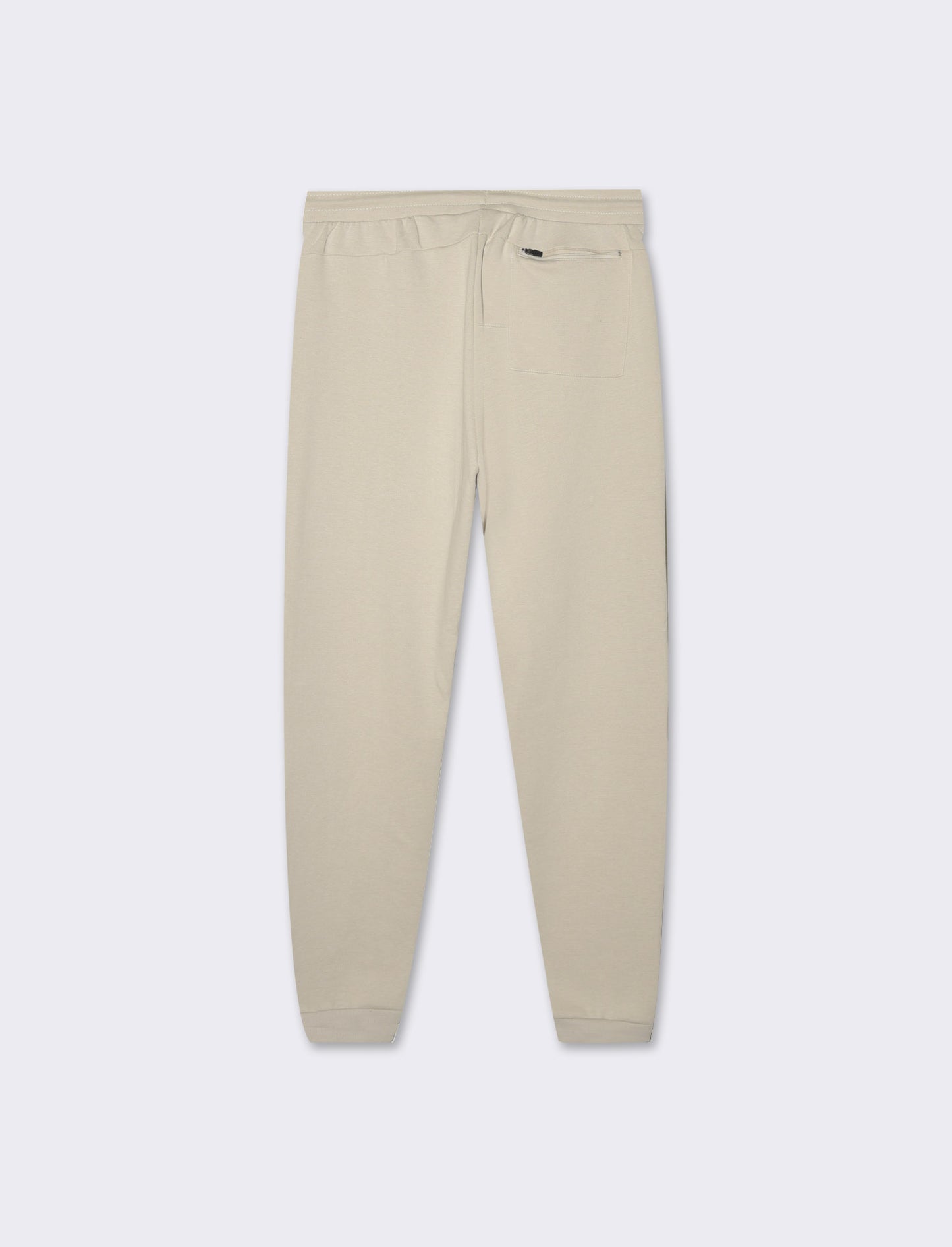 Men's Pique Double-Faced Jogger Pants with Adjustable Drawstring & Ribbed Cuffs - Beige