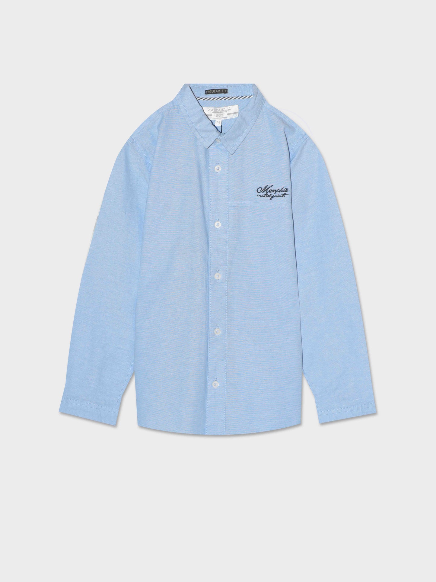 Kids Oxford Regular Fit Shirt with Contrast Details - Sky blue