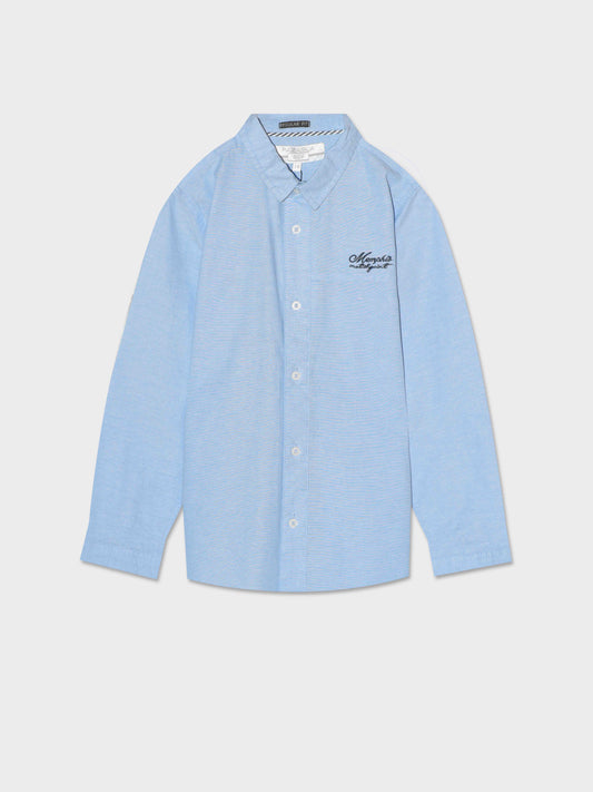 Kids Oxford Regular Fit Shirt with Contrast Details - Sky blue