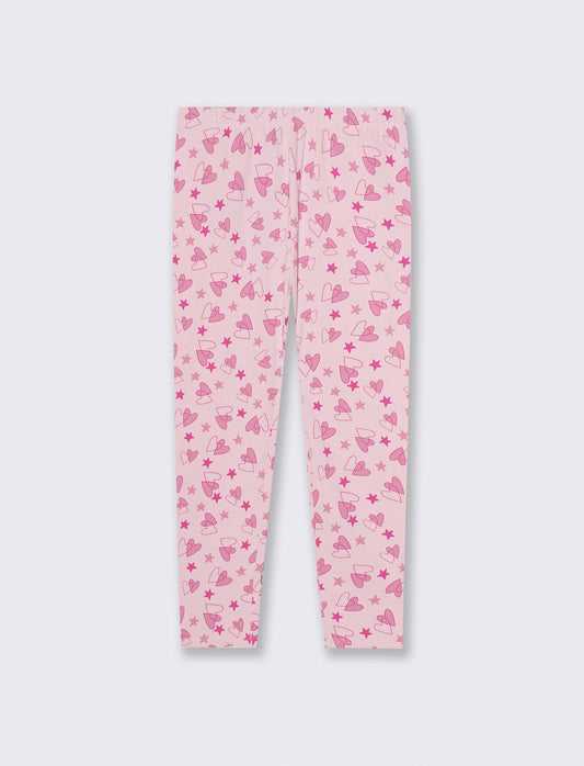 Leggings lunghi stampati per bambina - Rosa