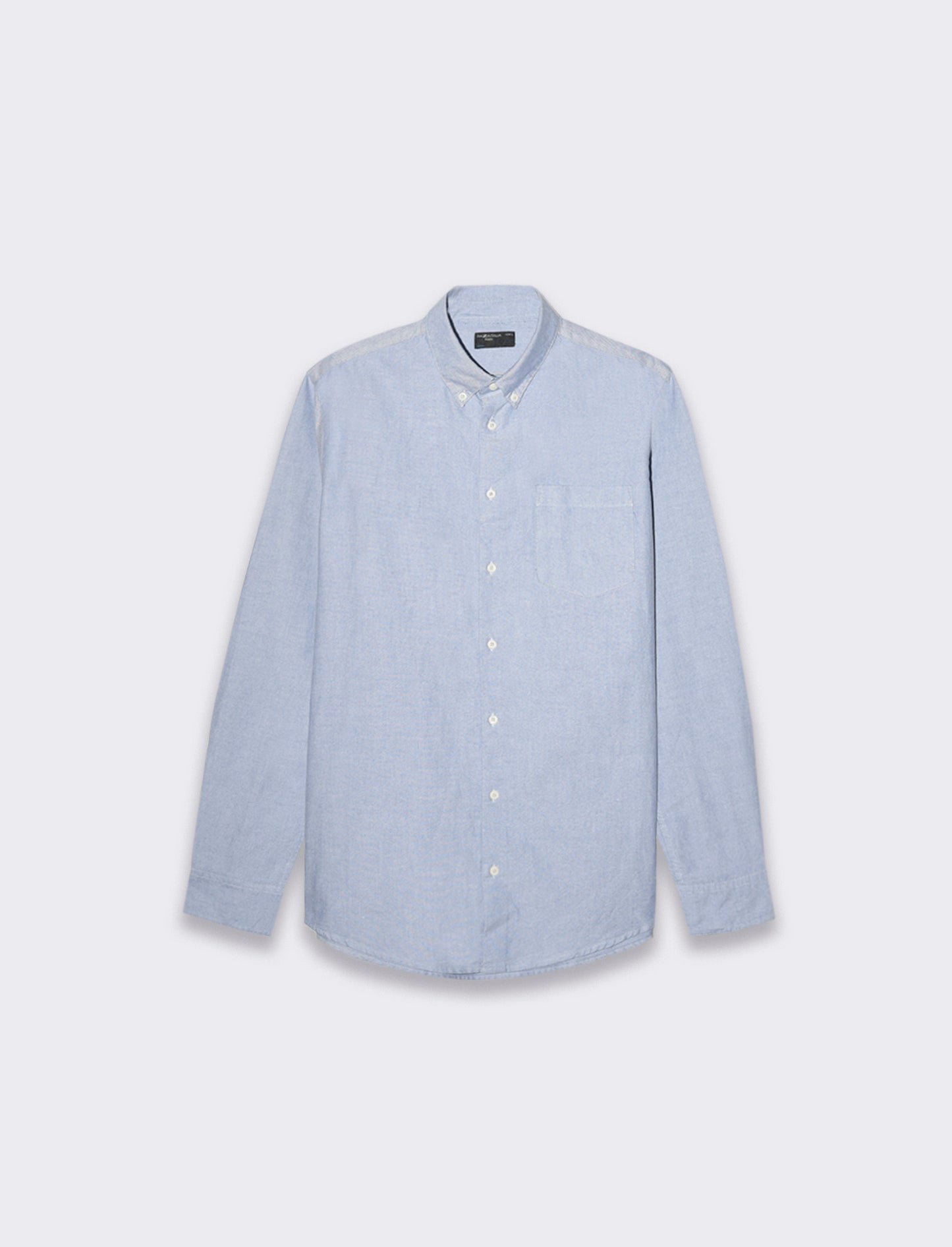 100% Cotton Oxford Regular Fit Shirt with Italian Buttondown Collar - Sky blue