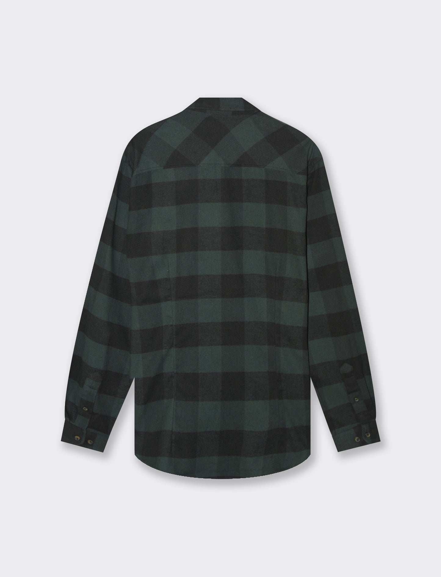 Men's Flannel Cotton Regular Fit Shirt with Italian Collar - Green