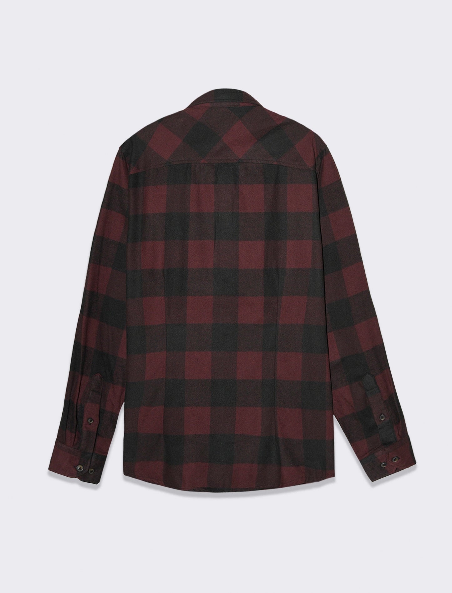 Men's Flannel Cotton Regular Fit Shirt with Italian Collar - Red