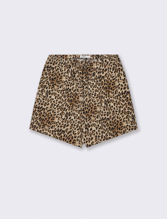 Short in tessuto stampato con vita arricciata - var 2