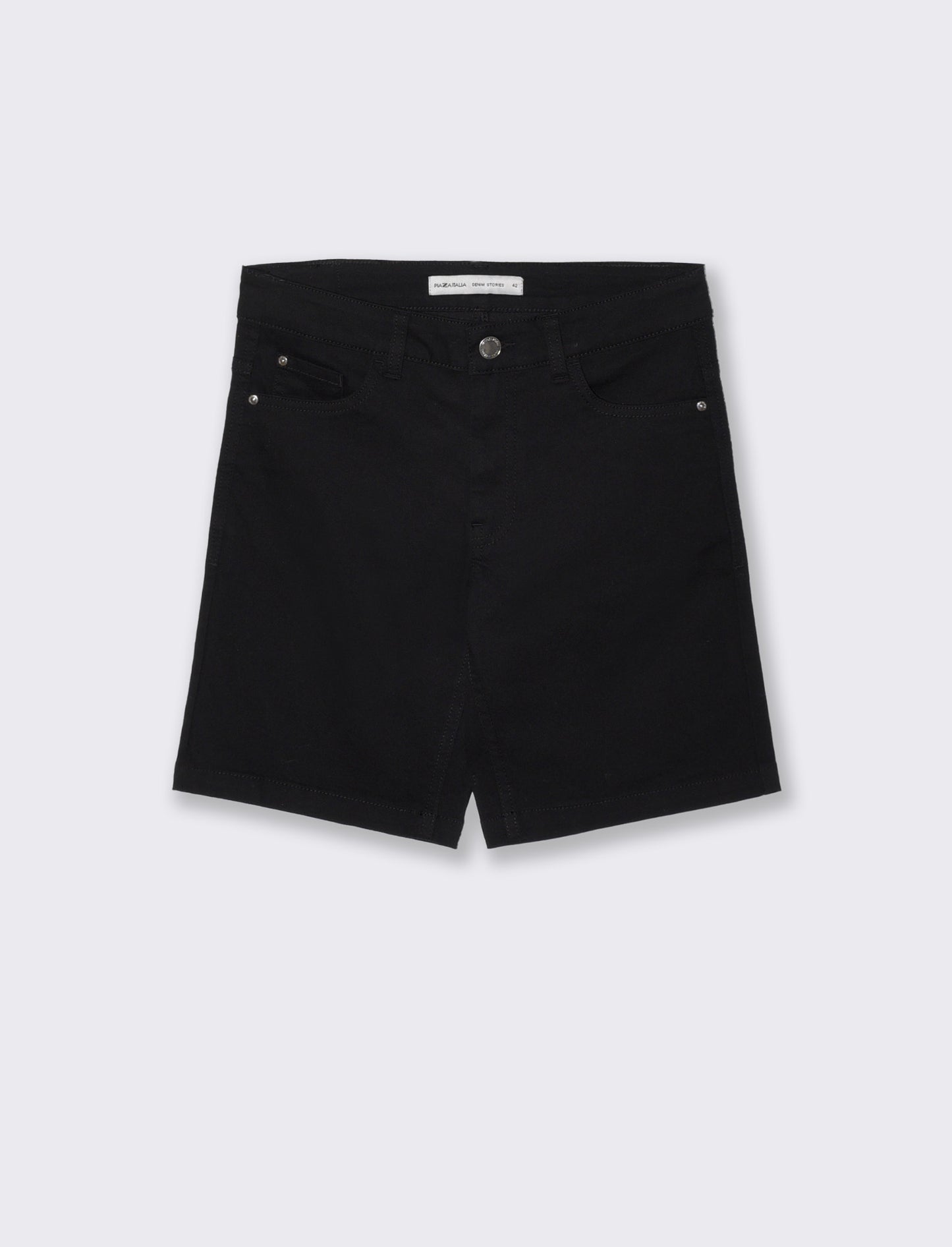 Bermuda Denim Vita Media Skinny - Nero
