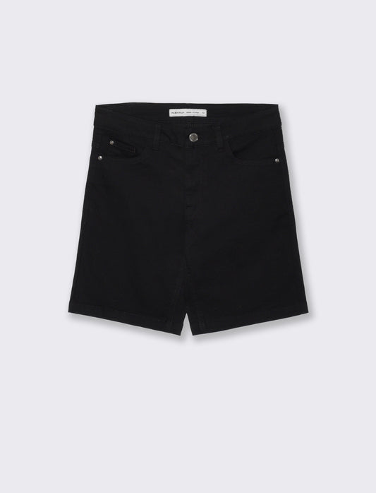 Bermuda Denim Vita Media Skinny - Nero
