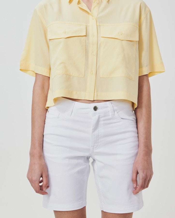 Bermuda Denim Vita Media Skinny - Bianco