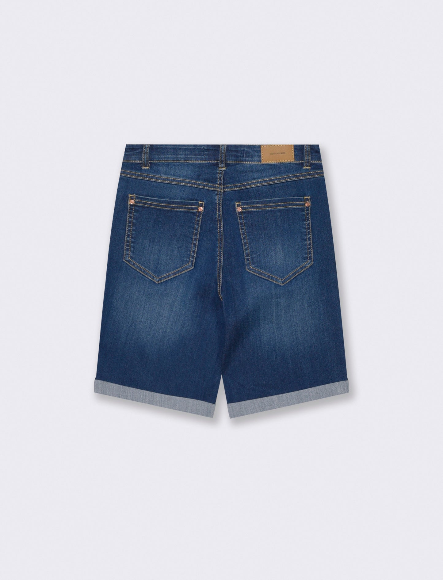 Bermuda Denim Skinny con Taglio Vivo - DENIM SCURO